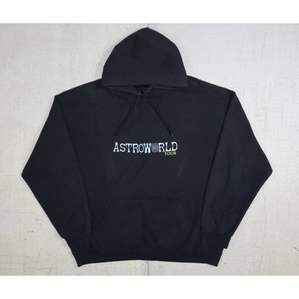 TRAVIS SCOTT Astroworld Tour Hoodie Men's L Black Wish You Were Here 2018